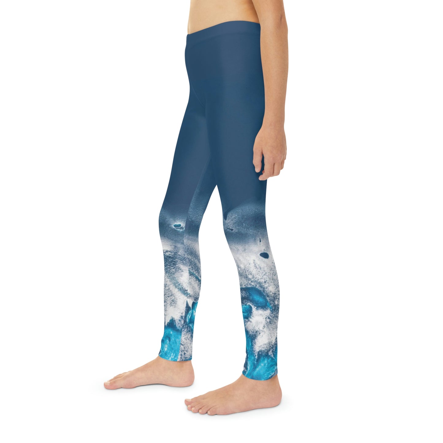 Beach, Ocean Youth Leggings,  One of a Kind Gift - Unique Workout Activewear tights for  kids Fitness , Daughter, Niece  Christmas Gift