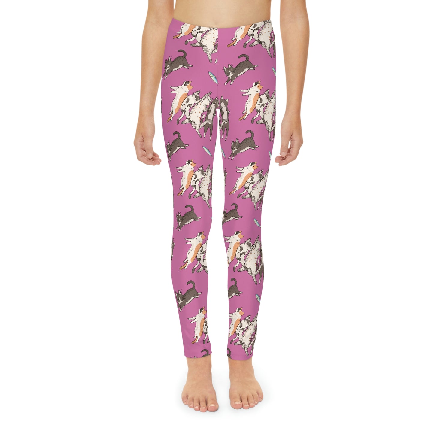 Cat Lovers Youth Leggings,  One of a Kind Gift - Unique Workout Activewear tights for  kids Fitness , Daughter, Niece  Christmas Gift