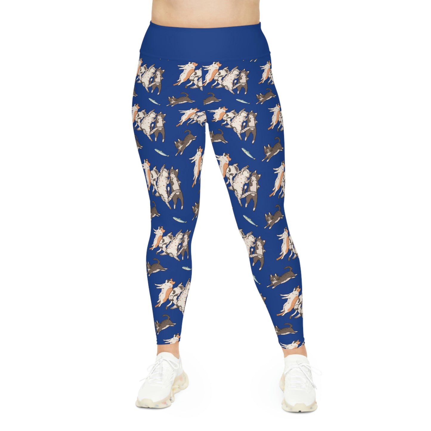 Cat Mom Plus Size Leggings One of a Kind Gift - Unique Workout Activewear tights for Mom fitness, Mothers Day, Girlfriend Christmas Gift