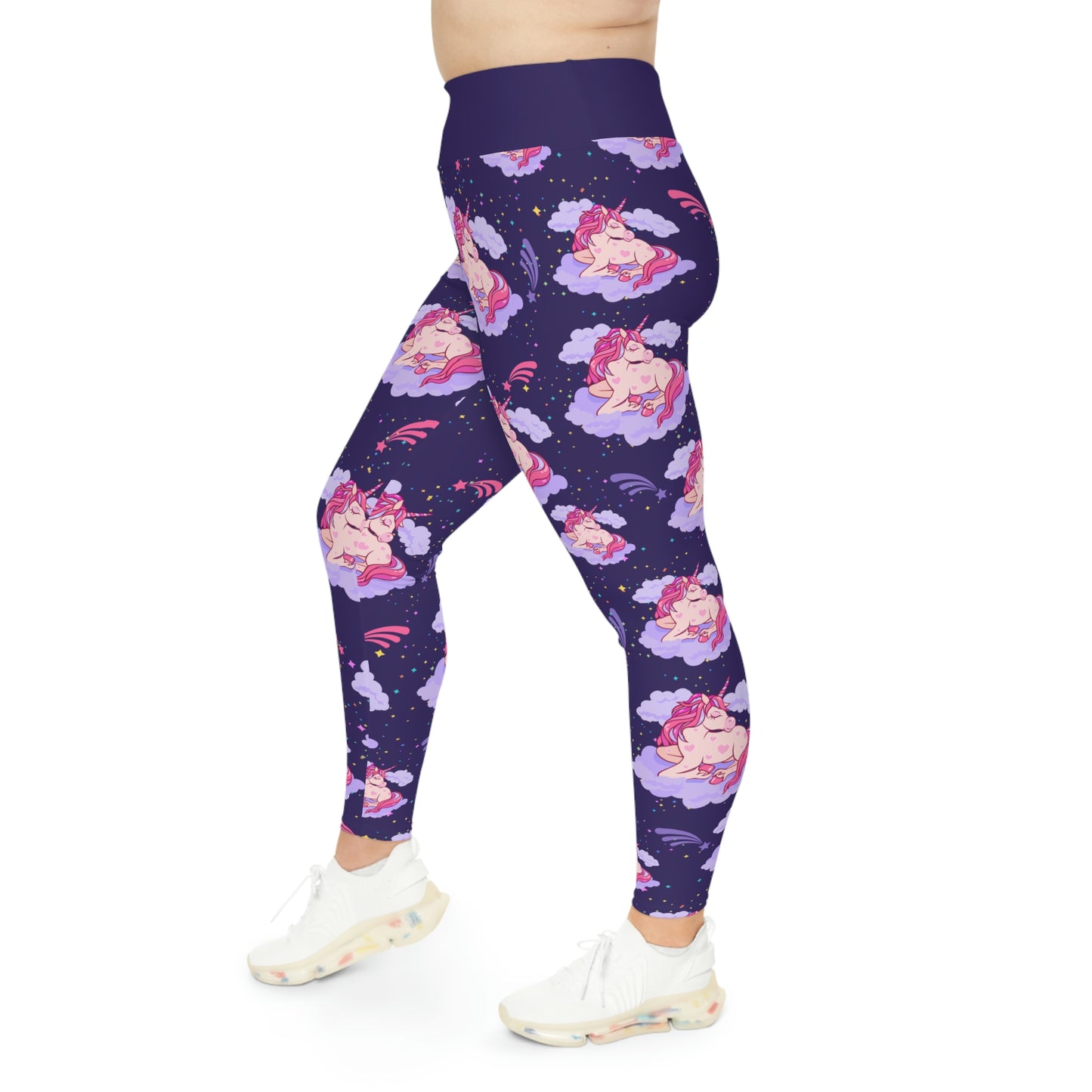 Unicorn Plus Size Leggings One of a Kind Gift - Unique Workout Activewear tights for Mom fitness, Mothers Day, Girlfriend Christmas Gift