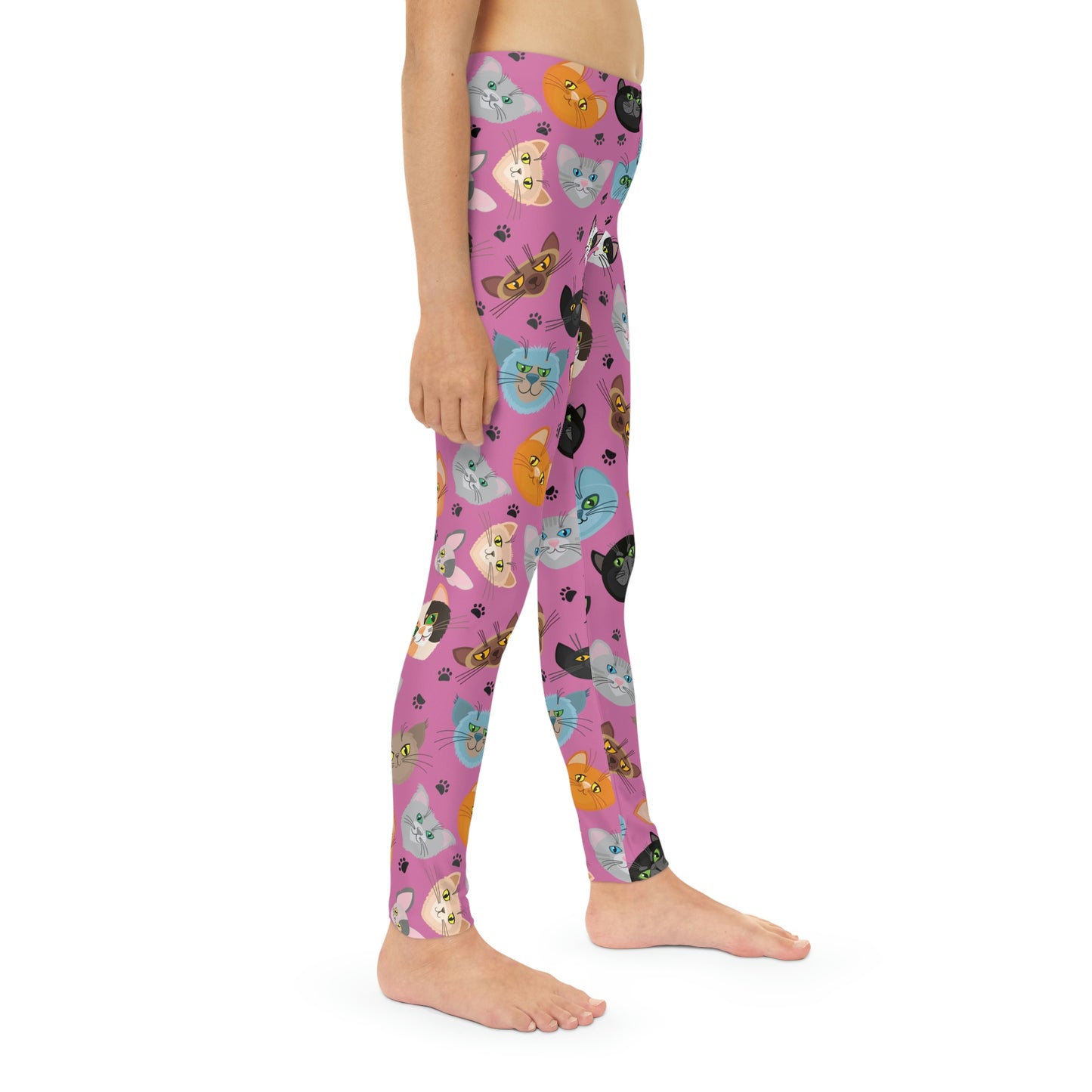 Cat Lovers Youth Leggings,  One of a Kind Gift - Unique Workout Activewear tights for  kids Fitness , Daughter, Niece  Christmas Gift