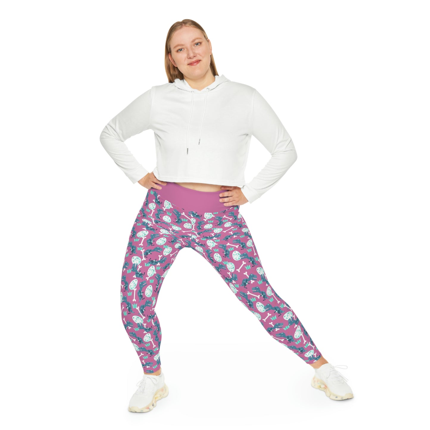 Plus Size Dinosaur Trex Jurassic Park Leggings, One of a Kind - Workout Activewear tights for Wife, Best Friend . Mothers Day or Christmas Gift