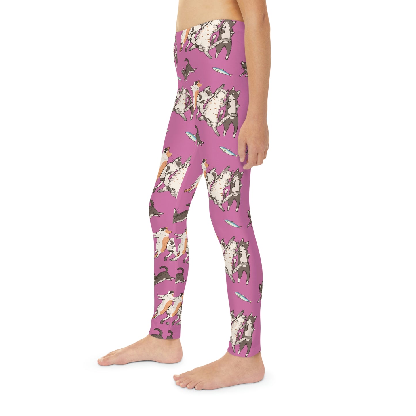 Cat Lovers Youth Leggings,  One of a Kind Gift - Unique Workout Activewear tights for  kids Fitness , Daughter, Niece  Christmas Gift