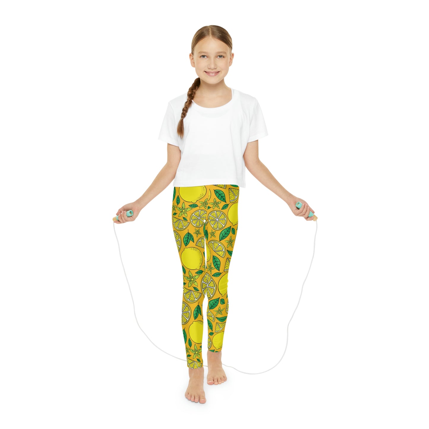 Lemon fruit, Cute Summer Youth Leggings, One of a Kind Gift - Workout Activewear tights for kids, Granddaughter, Niece  Christmas Gift