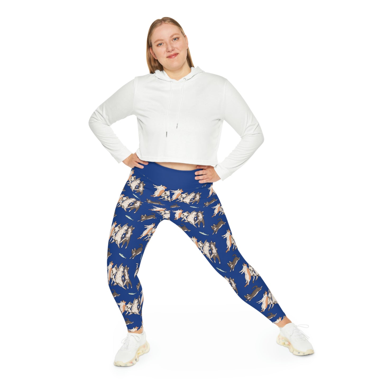 Cat Mom Plus Size Leggings One of a Kind Gift - Unique Workout Activewear tights for Mom fitness, Mothers Day, Girlfriend Christmas Gift