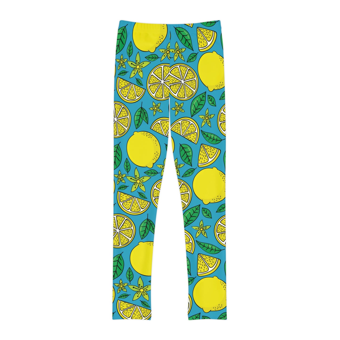 Lemon Fruit Leggings, Summer Kids Preteen, Teen Leggings Youth Full-Length Leggings