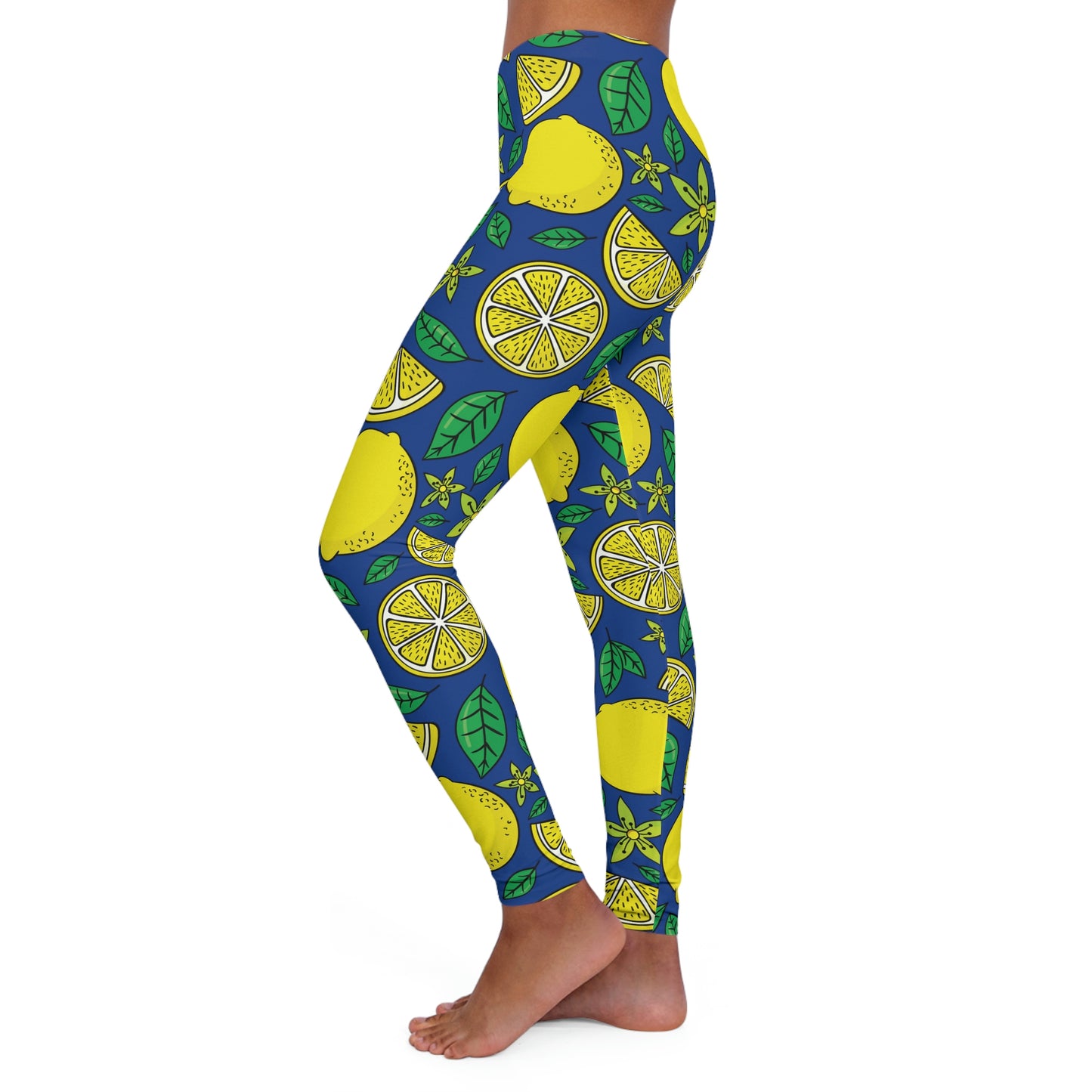 Women's Lemon Summer Leggings . One of a Kind Workout Activewear tights for Mothers Day, Girlfriend, Gift for Her