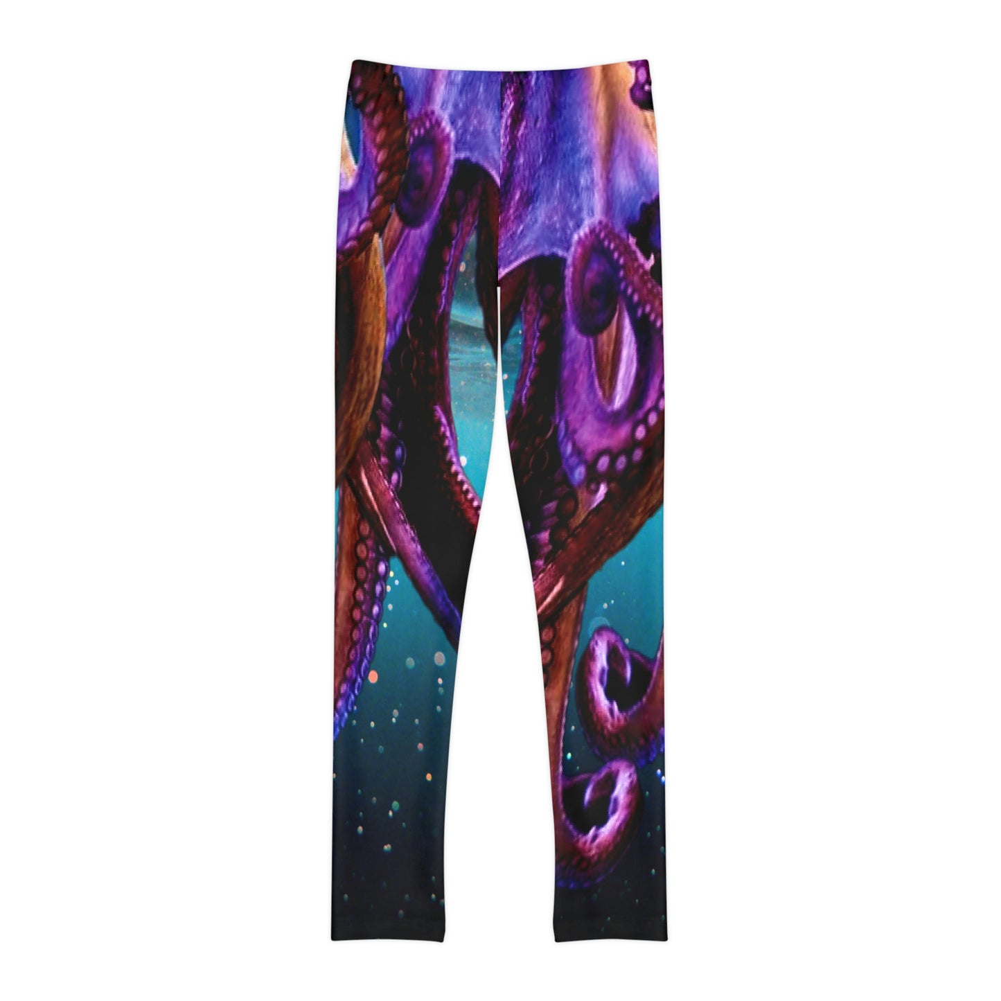 Octopus Beach Youth Leggings, One of a Kind Gift - Unique Workout Activewear tights for kids fitness, Daughter, Niece Christmas Gift