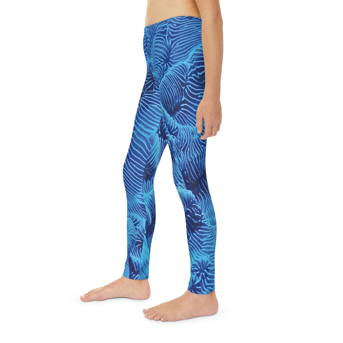 Ocean, Beach Coastal Youth Leggings, One of a Kind Gift - Workout Activewear tights for kids, Granddaughter, Niece Christmas Gift