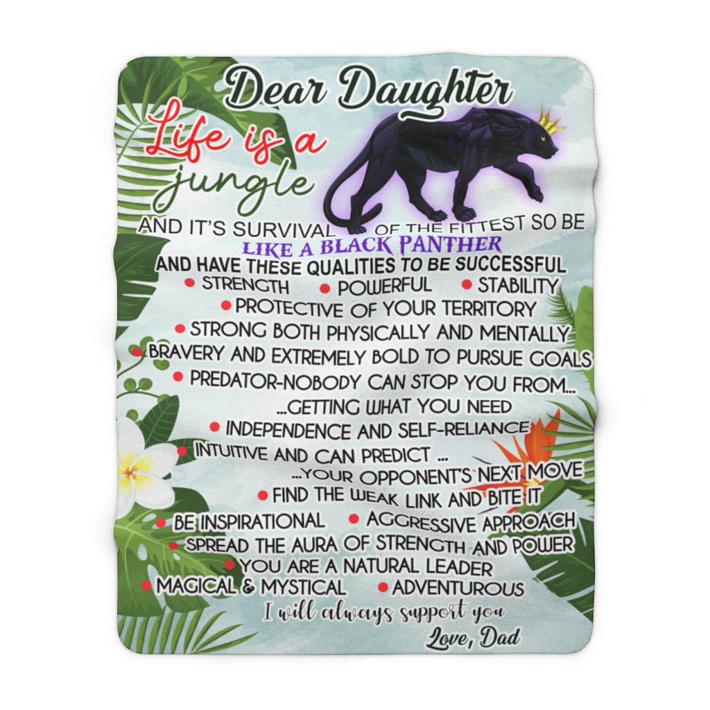 Be like a Black Panther Sherpa Fleece Blanket (Daughter from Dad)