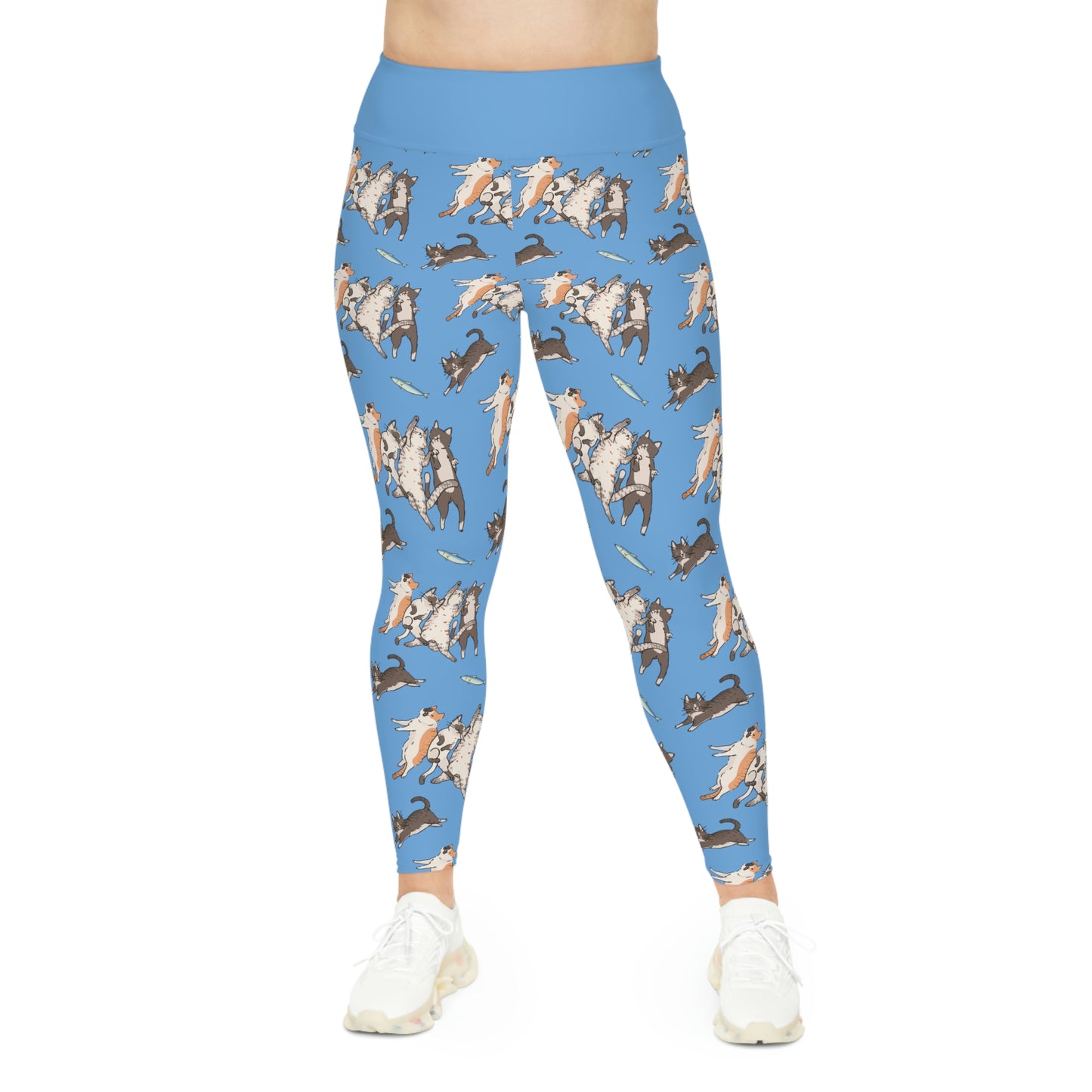 Cat Mom Plus Size Leggings One of a Kind Gift - Unique Workout Activewear tights for Mom fitness, Mothers Day, Girlfriend Christmas Gift