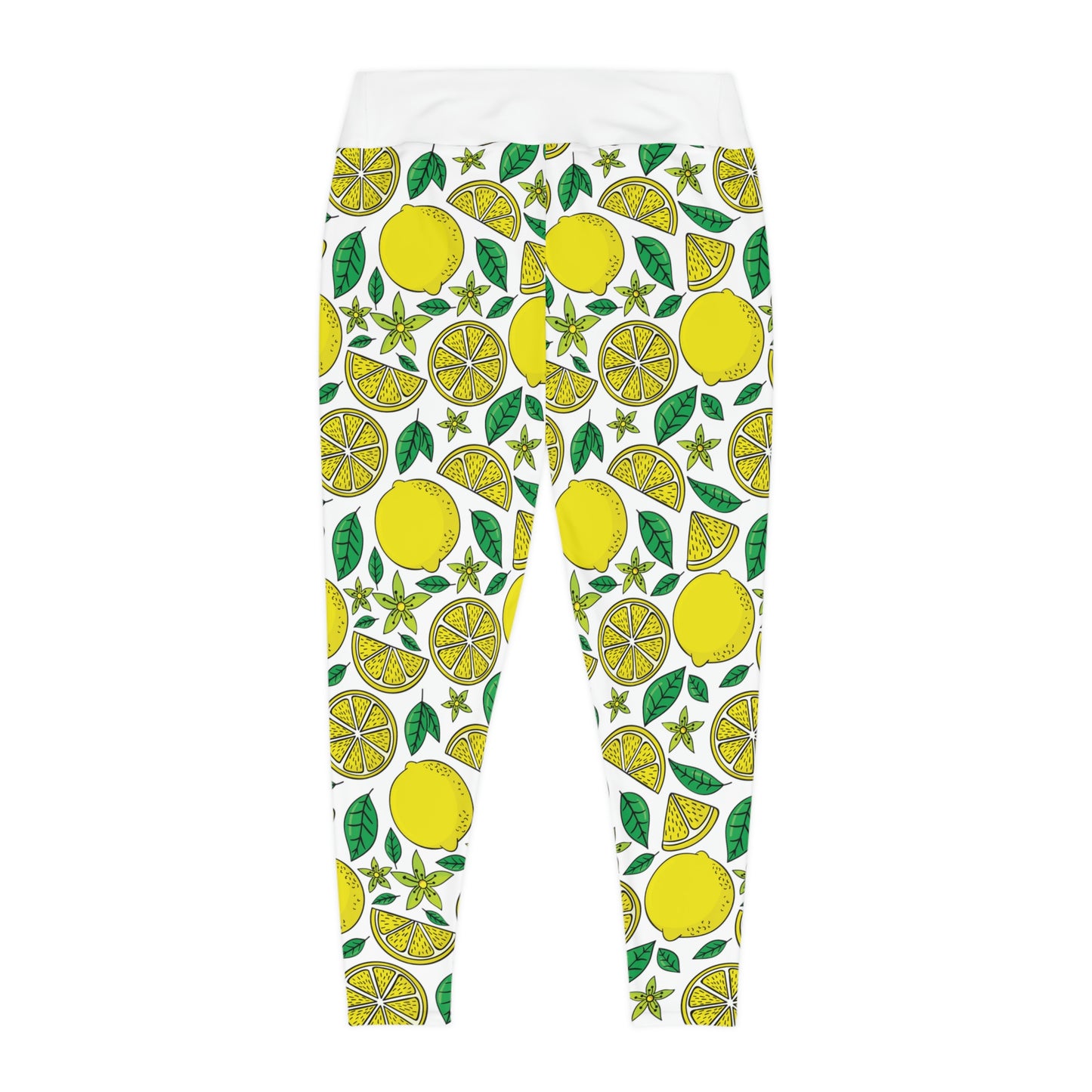 Lemon Summer Plus Size Leggings One of a Kind Gift - Unique Workout Activewear tights for Mom fitness, Mothers Day, Girlfriend Christmas Gift