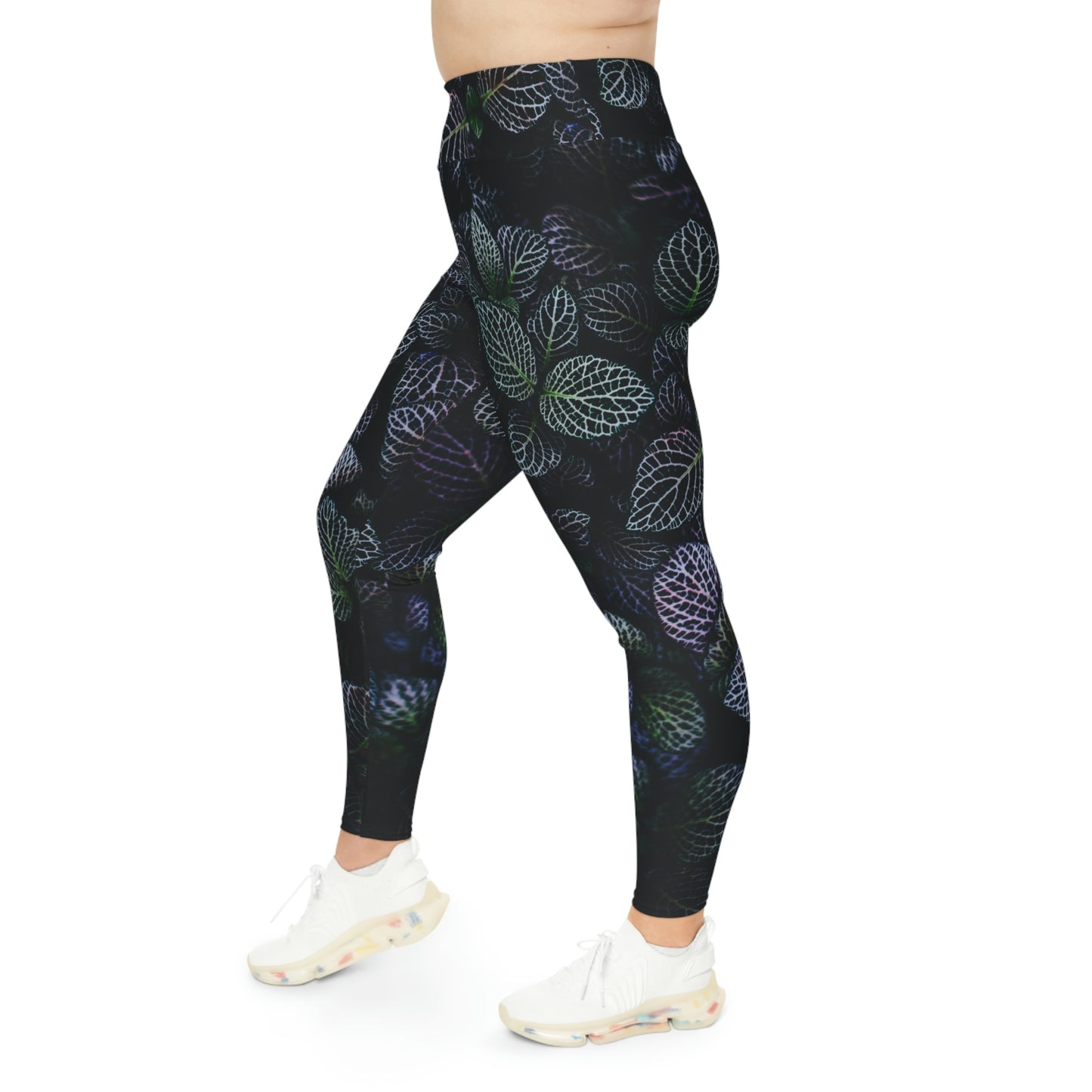 Fall Leaves Plus Size Leggings Cute Leggings, One of a Kind Gift - Workout Activewear tights for Mothers Day, Girlfriend