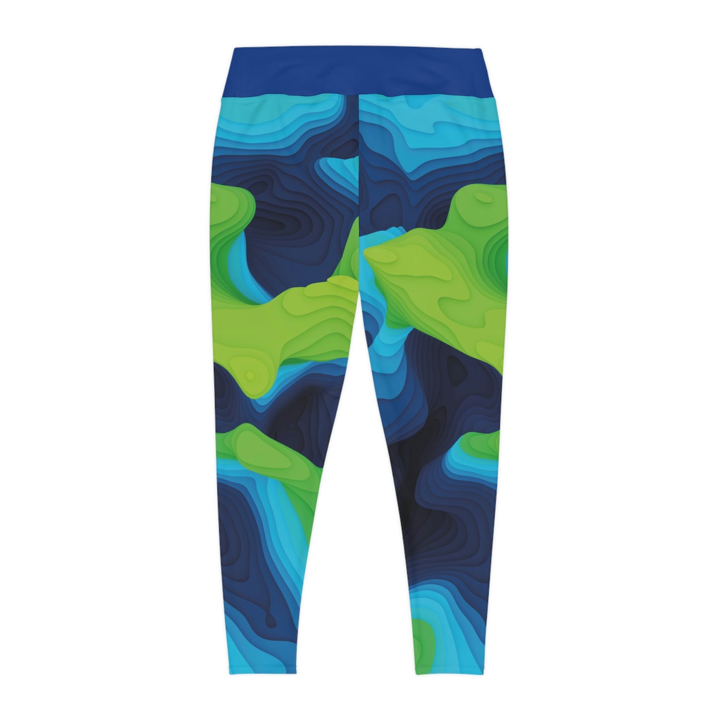 Abstract Women Plus Size Leggings,  One of a Kind Gift - Unique Workout Activewear tights for a friend Fitness Enthusiast , 3D earth . Mothers, aunt Gift