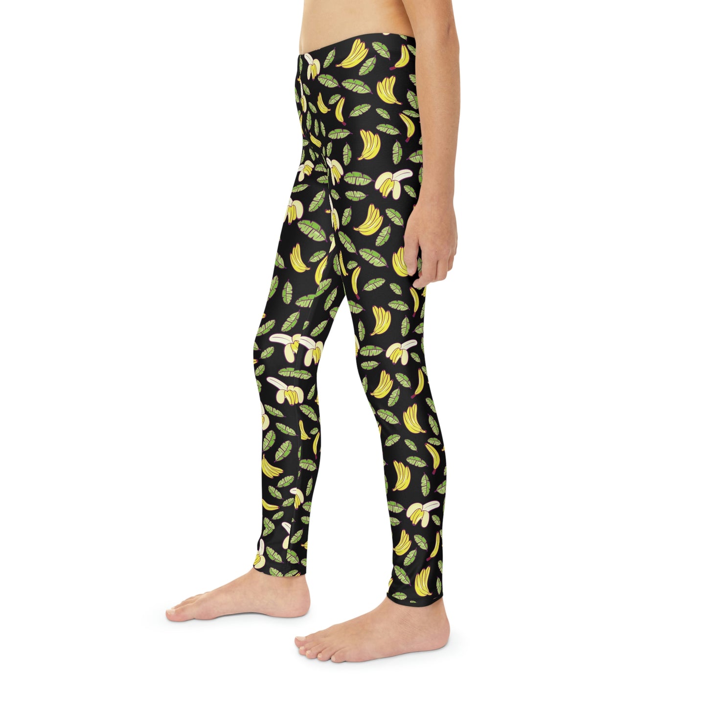 Bananas Print Youth Leggings,  One of a Kind Gift - Unique Workout Activewear tights for  kids Fitness , Daughter, Niece  Christmas Gift