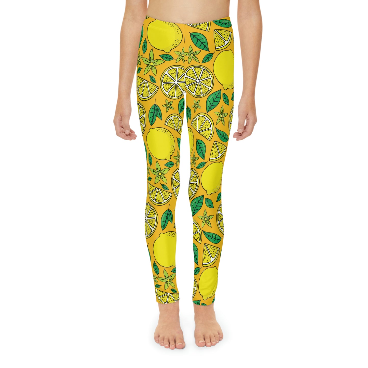 Lemon fruit, Cute Summer Youth Leggings, One of a Kind Gift - Workout Activewear tights for kids, Granddaughter, Niece  Christmas Gift