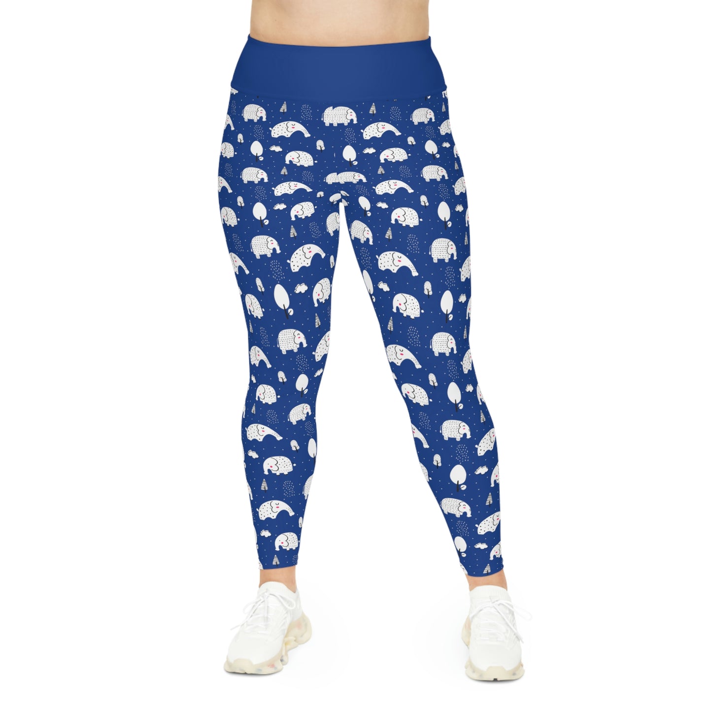 Elephant Safari Animal Plus Size Leggings One of a Kind Unique Workout Activewear tights for Mom fitness, Mothers Day, Girlfriend Christmas Gift