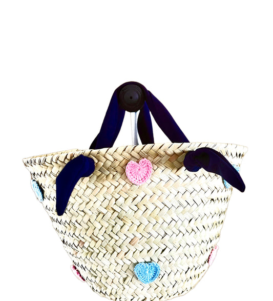 Valentine gift bag, birthday special occassion Hearts Gift Bag ,Handwoven Basket Bag, beach bag, basket bag, african basket, tote bag, market basket