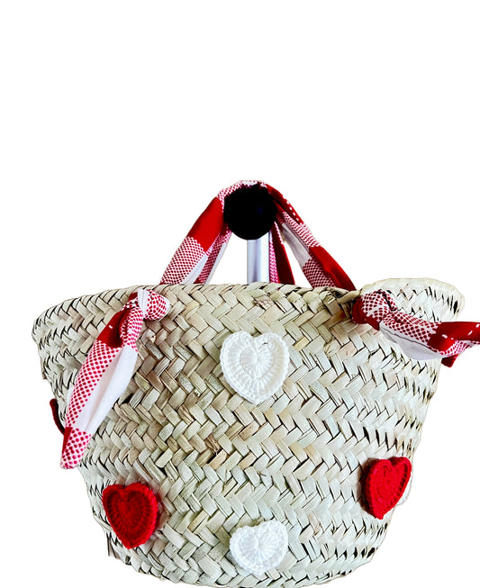 Valentine gift bag, birthday special occassion Hearts Gift Bag ,Handwoven Basket Bag, beach bag, basket bag, african basket, tote bag, market basket