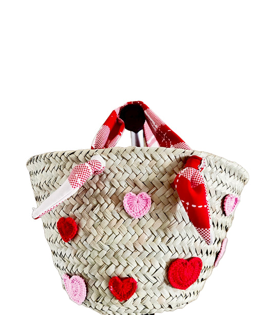 Valentine gift bag, birthday special occassion Hearts Gift Bag ,Handwoven Basket Bag, beach bag, basket bag, african basket, tote bag, market basket