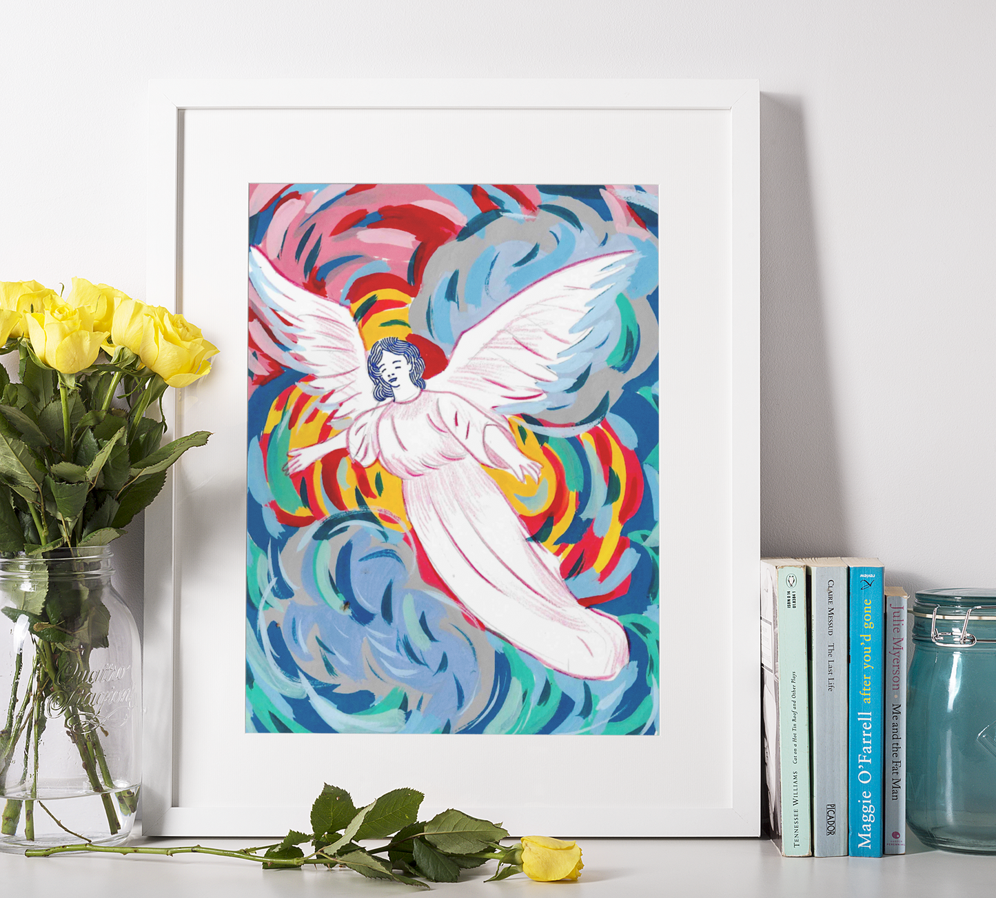 Angel Trendy Art Prints for Contemporary Home Decor . Inspirational posters for Baby Nursery, preppy room, Coastal Home . Housewarming Gift