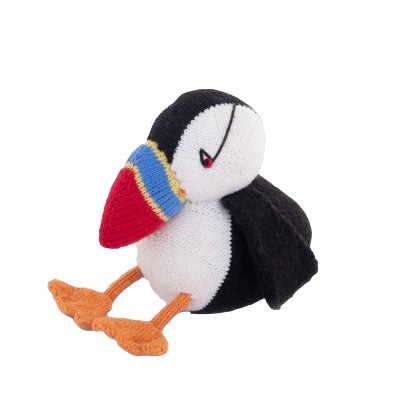 Puffin handmade crochet knit stuffed Doll, Montessori Play, Nursery Decor, Baby Shower Gifts . Granddaughter, niece, nephew & grandson